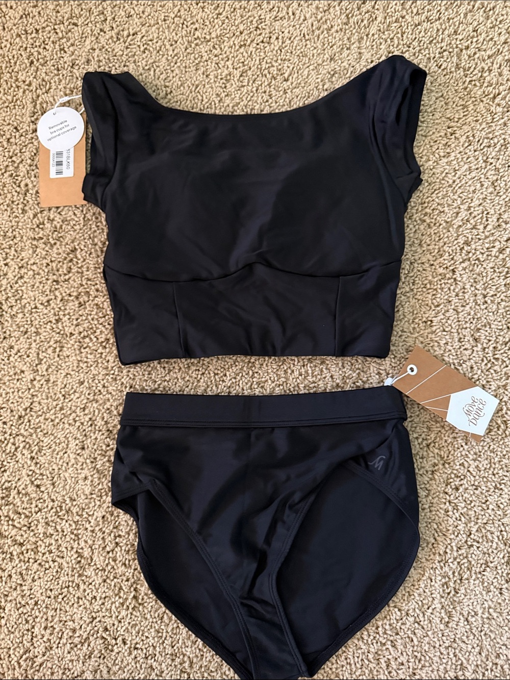 Black Women's High-Waist Dance Set - size small